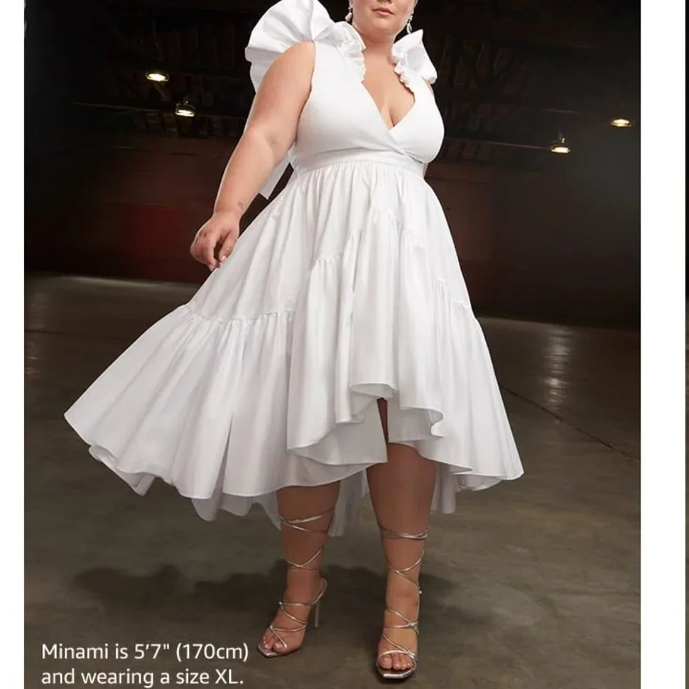 Ruffle Dress with Flounce (Pink) - Featured on Making The Cut TV Show NWT - Picture 8 of 8